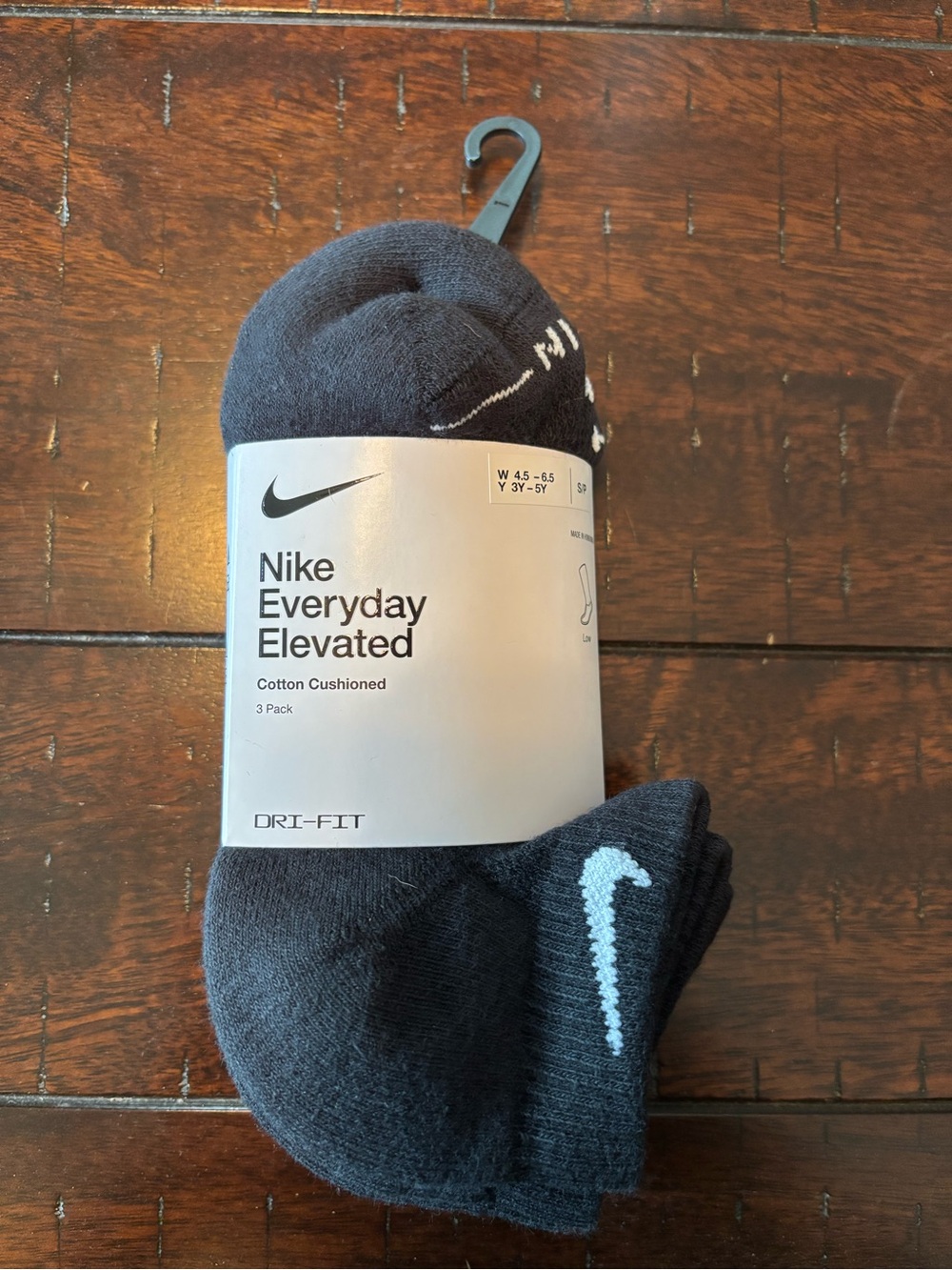 Nike No-Show Athletic Socks in Black with White Swoosh - 3 Pack